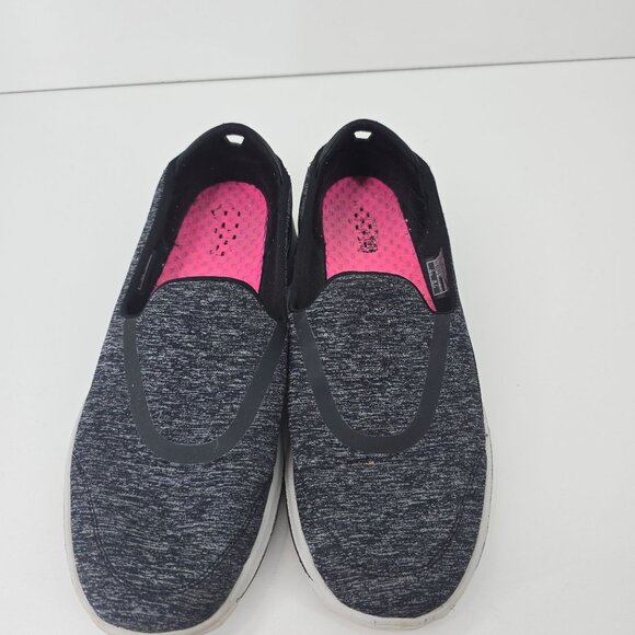 Skechers Women’s Black Heather Goga Mat Go Walk Slip On Walking Shoes Women 10 - Picture 3 of 7